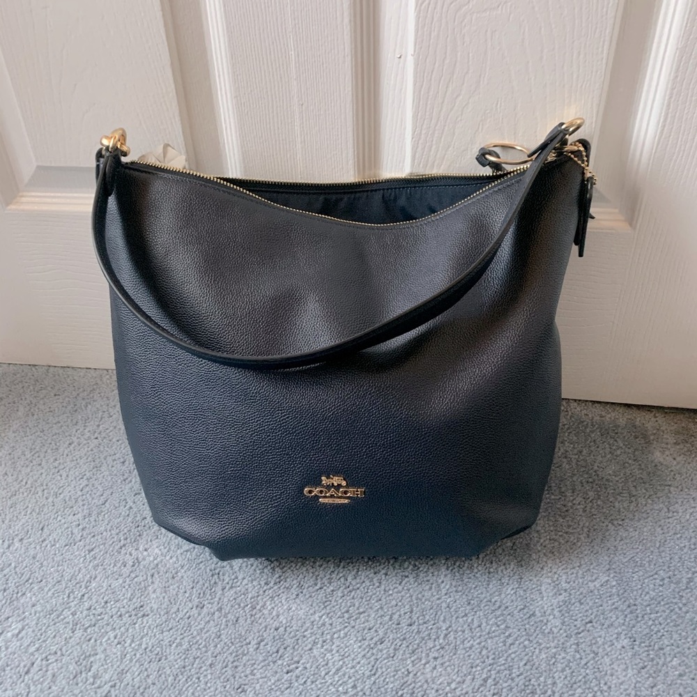 Navy Blue Pebbled Leather Skylar Hobo